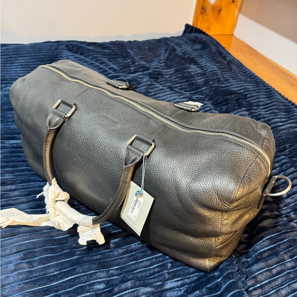 Cole Haan Black Leather Duffel Bag